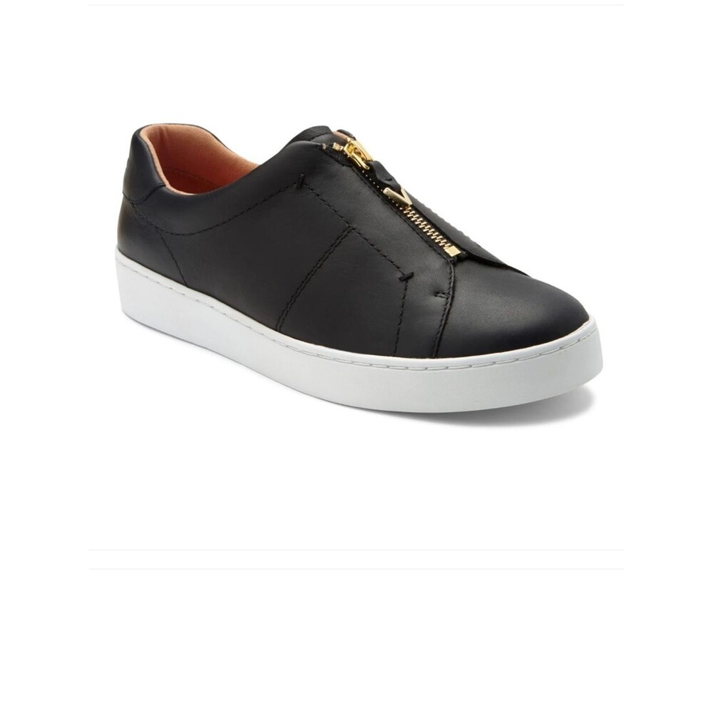 Vionic Splendid Ellis black leather sneaker slip on size 8